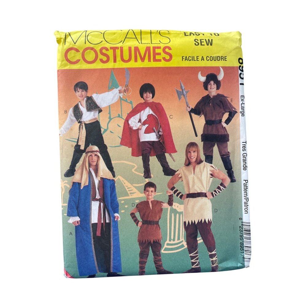 90s McCalls 8951 Costume Pattern Size XL 46-48 Viking Medieval Adults 1997 UNCUT